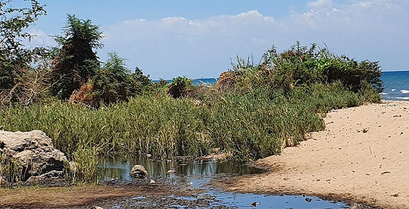 Ngara Hotspring is situated adjacent to Lake Malawi.